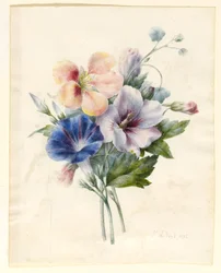 Fleurs incluant des liserons bleus, 1836